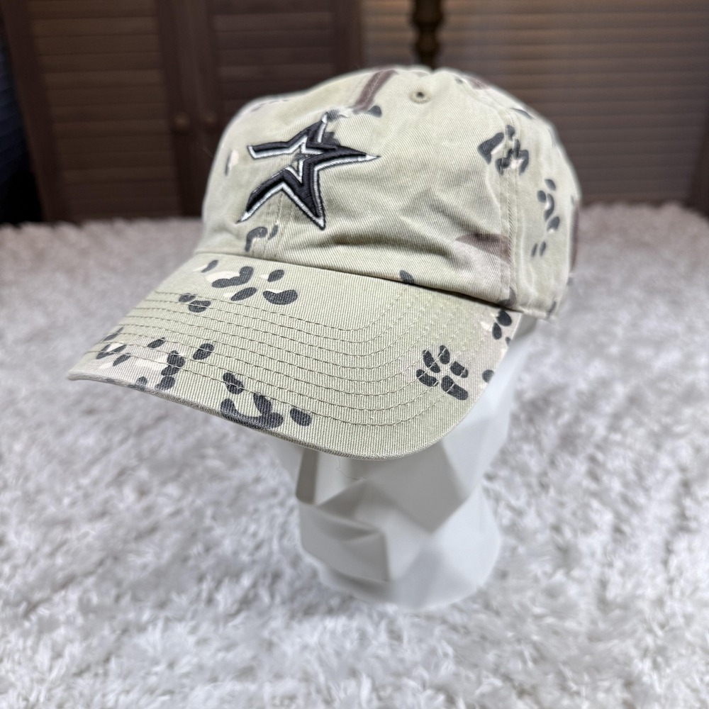 Vintage Houston Astros Camo Hat Cap Baseball Desert Camouflage Dadcore Y2K 00's